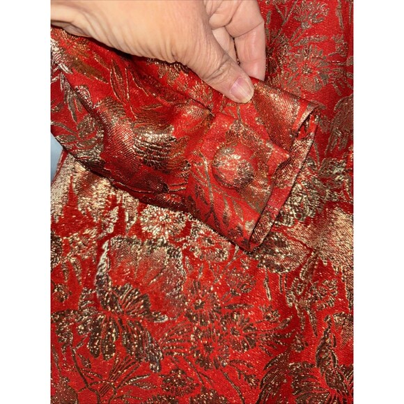 Victor Costa Vintage Women Formal Gown Long Sleeve Lined Pockets Vent Buttons L - Picture 5 of 12